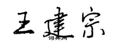 曾慶福王建宗行書個性簽名怎么寫