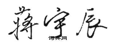 駱恆光蔣宇辰行書個性簽名怎么寫