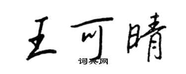 王正良王可晴行書個性簽名怎么寫