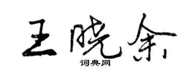 曾慶福王曉余行書個性簽名怎么寫