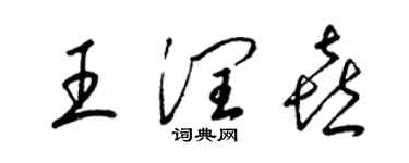 梁錦英王潤喜草書個性簽名怎么寫