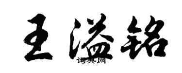 胡問遂王溢銘行書個性簽名怎么寫