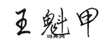 駱恆光王魁甲行書個性簽名怎么寫