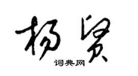 梁錦英楊賢草書個性簽名怎么寫