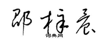 梁錦英邵梓晨草書個性簽名怎么寫