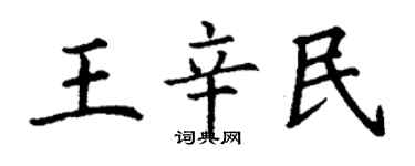 丁謙王辛民楷書個性簽名怎么寫