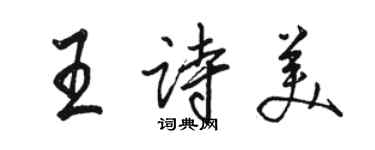 駱恆光王詩美行書個性簽名怎么寫