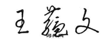 駱恆光王蘊文草書個性簽名怎么寫