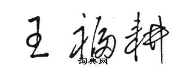 駱恆光王福耕草書個性簽名怎么寫