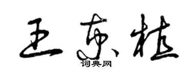 曾慶福王京植草書個性簽名怎么寫