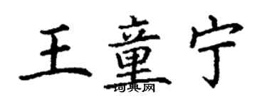 丁謙王童寧楷書個性簽名怎么寫