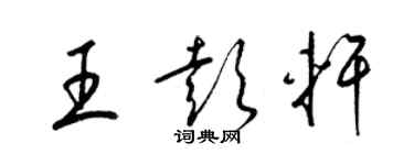 梁錦英王彭軒草書個性簽名怎么寫