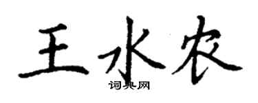 丁謙王水農楷書個性簽名怎么寫