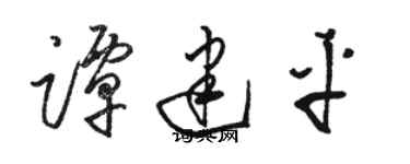 駱恆光譚建平草書個性簽名怎么寫