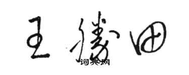 駱恆光王勝田草書個性簽名怎么寫