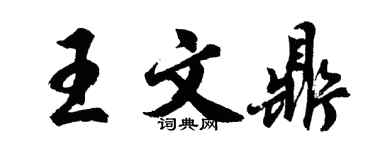 胡問遂王文鼎行書個性簽名怎么寫