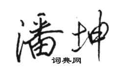 駱恆光潘坤行書個性簽名怎么寫