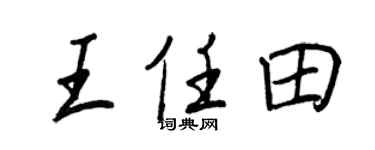 王正良王任田行書個性簽名怎么寫