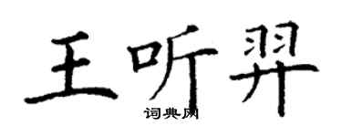 丁謙王聽羿楷書個性簽名怎么寫