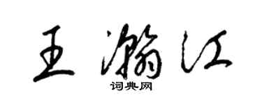 梁錦英王瀚江草書個性簽名怎么寫