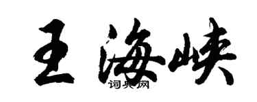 胡問遂王海峽行書個性簽名怎么寫