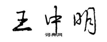 曾慶福王中明行書個性簽名怎么寫