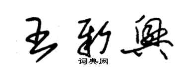 朱錫榮王新興草書個性簽名怎么寫