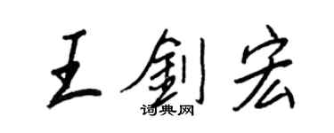 王正良王劍宏行書個性簽名怎么寫