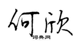 曾慶福何欣行書個性簽名怎么寫