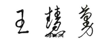 駱恆光王慧蔓草書個性簽名怎么寫