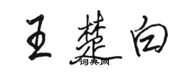 駱恆光王楚白行書個性簽名怎么寫