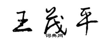 曾慶福王茂平行書個性簽名怎么寫