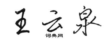 駱恆光王雲泉行書個性簽名怎么寫