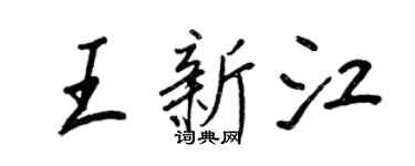 王正良王新江行書個性簽名怎么寫