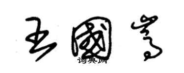 朱錫榮王國嵩草書個性簽名怎么寫