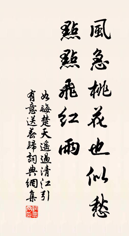 如晦風急桃花也似愁,點點飛紅雨。書法作品欣賞