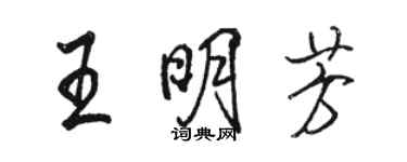 駱恆光王明芳行書個性簽名怎么寫