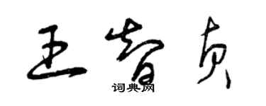 曾慶福王智貞草書個性簽名怎么寫