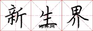 荊霄鵬新生界楷書怎么寫