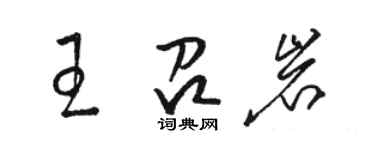 駱恆光王召岩草書個性簽名怎么寫