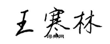 王正良王寒林行書個性簽名怎么寫