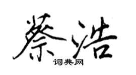 王正良蔡浩行書個性簽名怎么寫