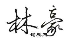 駱恆光林豪行書個性簽名怎么寫