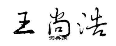 曾慶福王尚浩行書個性簽名怎么寫