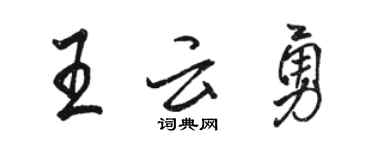 駱恆光王雲勇行書個性簽名怎么寫