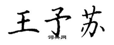 丁謙王予蘇楷書個性簽名怎么寫