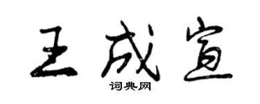 曾慶福王成宣行書個性簽名怎么寫