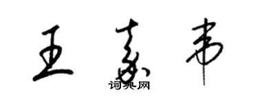 梁錦英王嘉韋草書個性簽名怎么寫