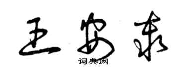 曾慶福王安秦草書個性簽名怎么寫