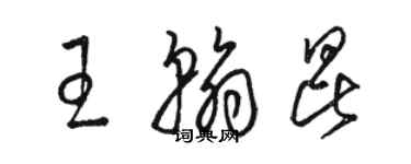 駱恆光王翰昆草書個性簽名怎么寫